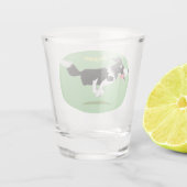 Funny Border Collie cartoon Shot Glas (Achterkant)