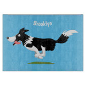Funny Border Collie cartoon Snijplank (Voorkant)