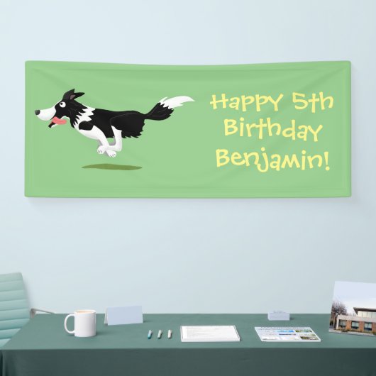 Funny Border Collie cartoon Spandoek (Beurs)