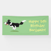 Funny Border Collie cartoon Spandoek (Horizontaal)