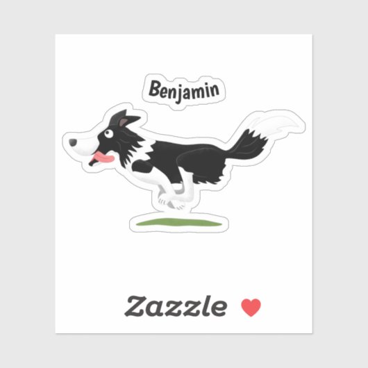 Funny Border Collie cartoon Sticker (Vel)