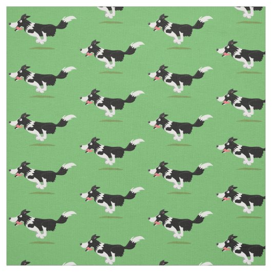 Funny Border Collie cartoon Stof (Swatch)