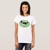 Funny Border Collie cartoon T-shirt (Voorkant volledig)