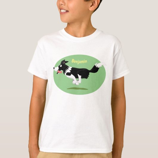 Funny Border Collie cartoon T-shirt (Voorkant)