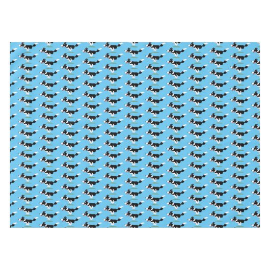 Funny Border Collie cartoon Tafelkleed (Voorkant (Horizontaal))