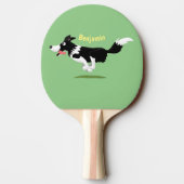 Funny Border Collie cartoon Tafeltennisbatje (Achterkant)