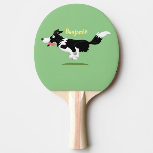 Funny Border Collie cartoon Tafeltennisbatje (Voorkant)