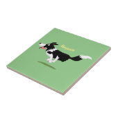 Funny Border Collie cartoon Tegeltje (Zijkant)
