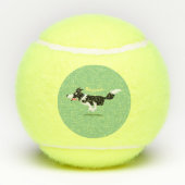 Funny Border Collie cartoon Tennisballen (Achterkant)