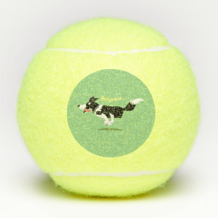 Funny Border Collie cartoon Tennisballen