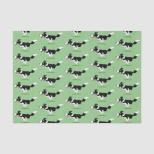 Funny Border Collie cartoon Tissuepapier