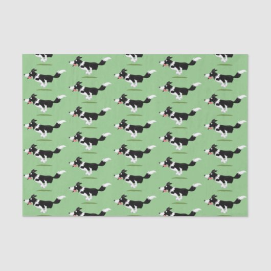Funny Border Collie cartoon Tissuepapier (Voorkant)