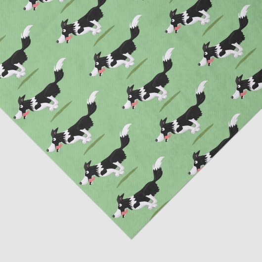 Funny Border Collie cartoon Tissuepapier (Detail)