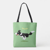 Funny Border Collie cartoon Tote Bag (Achterkant)