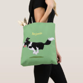 Funny Border Collie cartoon Tote Bag (Dichtbij)