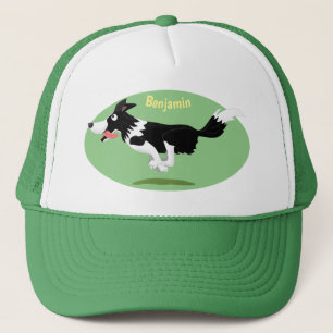 Funny Border Collie cartoon Trucker Pet