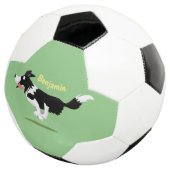 Funny Border Collie cartoon Voetbal (Drie kwart)