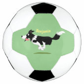 Funny Border Collie cartoon Voetbal (Voorkant)