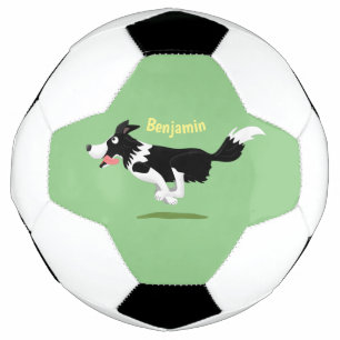 Funny Border Collie cartoon Voetbal