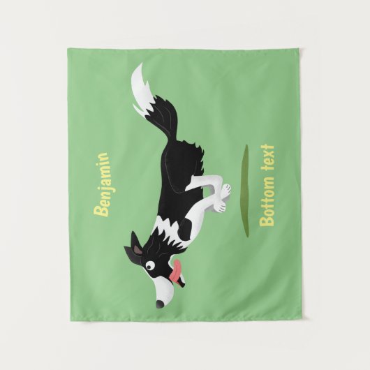 Funny Border Collie cartoon Wandkleed (Voorkant)