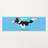 Funny Border Collie cartoon Yogamat (Achterkant (horizontaal))