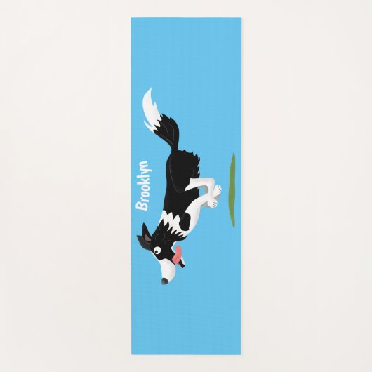 Funny Border Collie cartoon Yogamat (Voorkant)