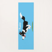 Funny Border Collie cartoon Yogamat (Achterkant)