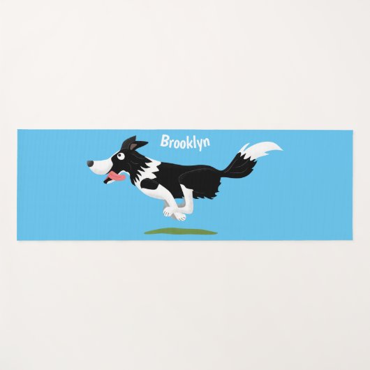 Funny Border Collie cartoon Yogamat (Voorkant (horizontaal))