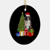 Funny Border Collie Christmas Tree Merry Christmas Keramisch Ornament (Rechts)