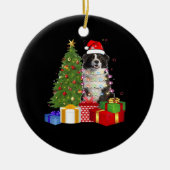 Funny Border Collie Christmas Tree Merry Christmas Keramisch Ornament (Voorkant)