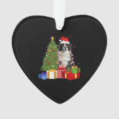 Funny Border Collie Christmas Tree Merry Christmas Ornament (voorkant)