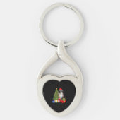 Funny Border Collie Christmas Tree Merry Christmas Sleutelhanger (Voorkant)