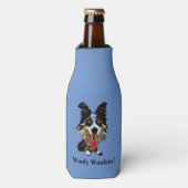 Funny Border Collie Dog Bottle Cooler (Fles Voorkant)