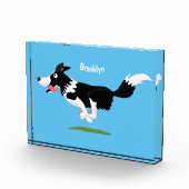 Funny Border Collie dog running cartoon Fotoblokken (Rechts)