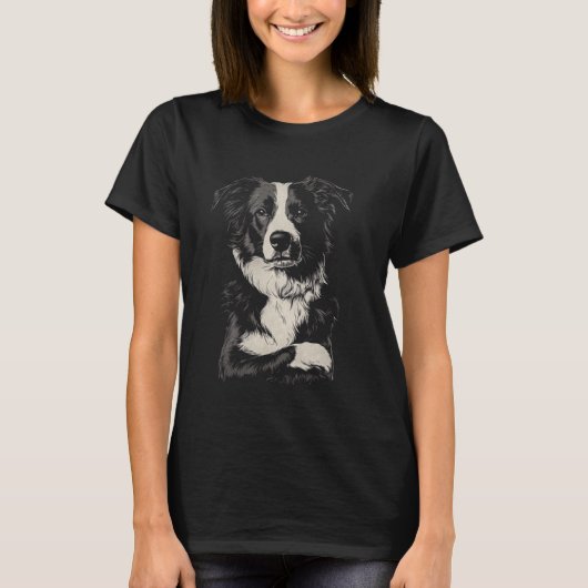 Funny Border Collie Dog T-shirt (Voorkant)