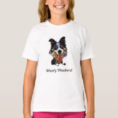 Funny Border Collie Girls T-Shirt (Voorkant)