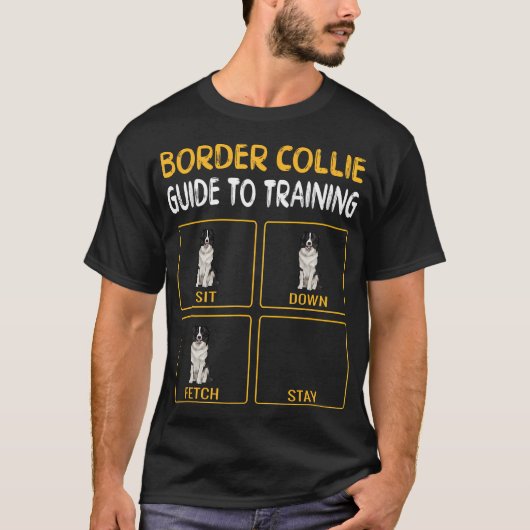 Funny Border Collie Guide to Training Dog Oongec T-shirt (Voorkant)