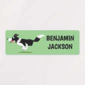 Funny Border Collie hond gepersonaliseerde cartoon Labels (Design 1)