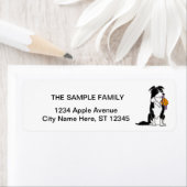 Funny Border Collie met Saturn Disk Etiket (Insitu)