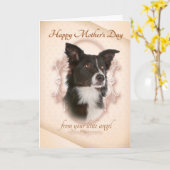 Funny Border Collie Moederdag Card Kaart (Gele Bloem)