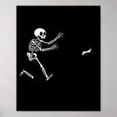 Funny Border Collie Running Skeleton Halloween Poster (Voorkant)