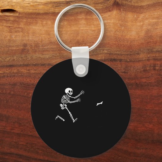 Funny Border Collie Running Skeleton Halloween  Sleutelhanger (Voorkant)