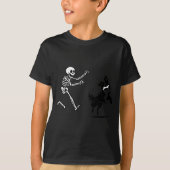 Funny Border Collie Running Skeleton Halloween  T-shirt (Voorkant)