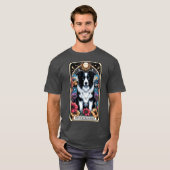 Funny Border Collie Tarot Kaart T-shirt (Voorkant volledig)