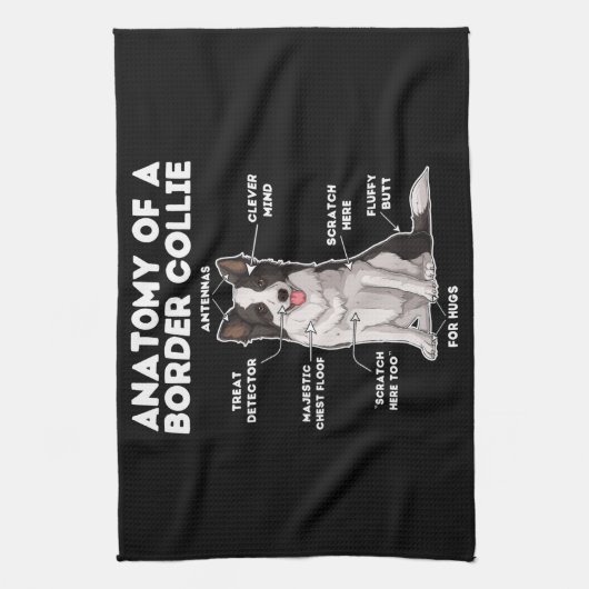 Funny Border Collie Theedoek (Verticaal)