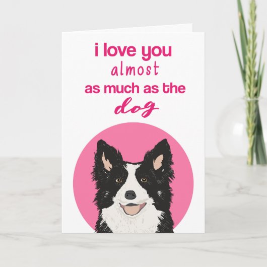 Funny Border Collie Valentijnsdag Card Feestdagen Kaart (Voorkant)