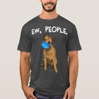 Funny Border Terrier Wearing a Mask T-shirt