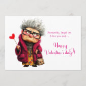 Funny Bored Lady Eye Roll Valentine’s Day Card Feestdagenkaart (Voorkant)