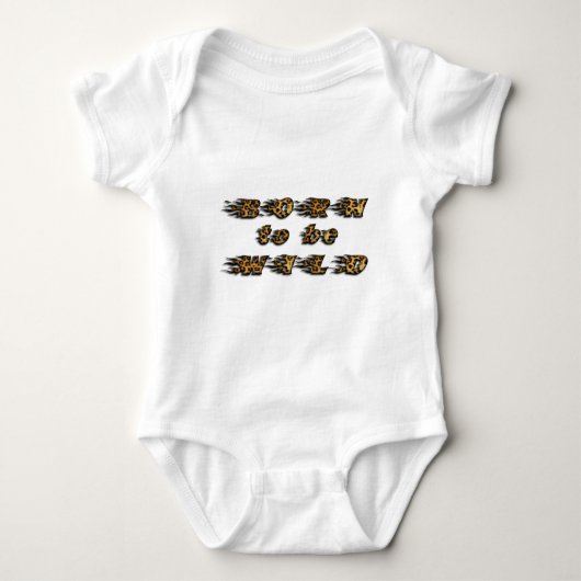 Funny Born to be Wild Leopard Wildlife Typografie Romper (Voorkant)