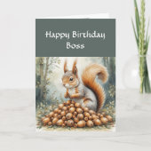 Funny Boss Birthday, Sense of Humor, Squirrel Kaart (Voorkant)